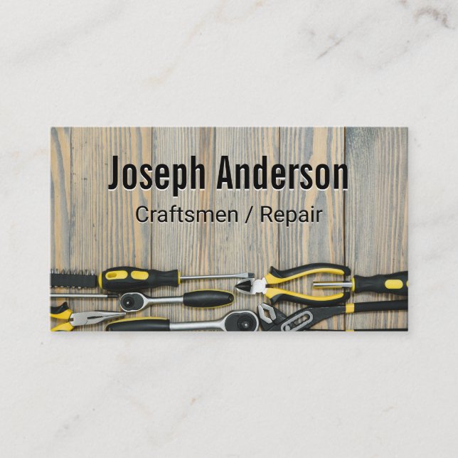 Craftsmen | Tools | Workshop Table Business Card (Front)