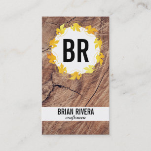 Craftsmen Wood, Gold Leaves Business Card