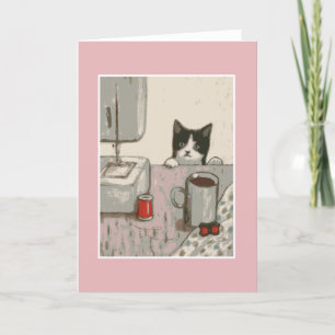 Crafty Cat Greeting Card