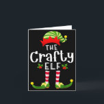 Crafty Christmas Elf Matching Pajama X-mas Party  Card<br><div class="desc">Crafty Christmas Elf Matching Pajama X-mas Party</div>