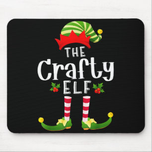 Crafty Christmas Elf Matching Pajama X-mas Party Mouse Pad