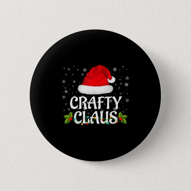 Crafty Claus Christmas Lights Santa Pajama Family  6 Cm Round Badge (Front)