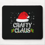 Crafty Claus Christmas Lights Santa Pajama Family  Mouse Pad<br><div class="desc">Crafty Claus Christmas Lights Santa Pajama Family Matching</div>