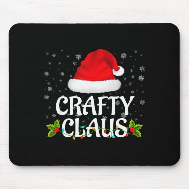 Crafty Claus Christmas Lights Santa Pajama Family  Mouse Pad (Front)