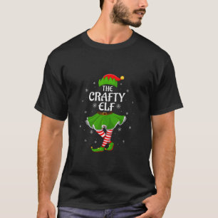 Crafty Elf Christmas Family Girls Women Elf Squad  T-Shirt