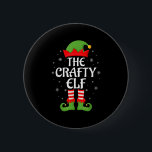 Crafty Elf Xmas Family Matching Elf Squad Christma 6 Cm Round Badge<br><div class="desc">Crafty Elf Xmas Family Matching Elf Squad Christmas</div>