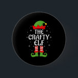 Crafty Elf Xmas Family Matching Elf Squad Christma 6 Cm Round Badge<br><div class="desc">Crafty Elf Xmas Family Matching Elf Squad Christmas</div>