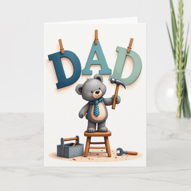 Crafty Fathers Day Bear Card (Front)