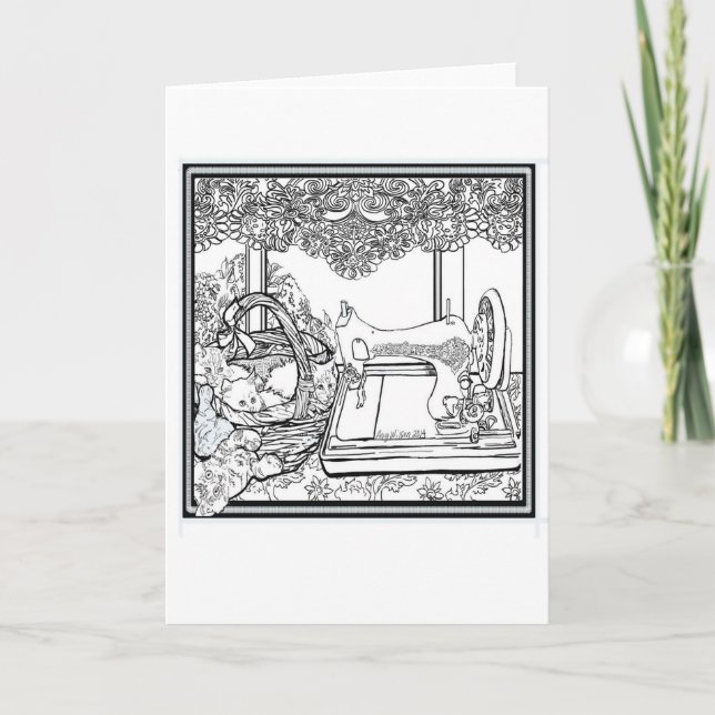 Crafty Kittens greeting card by imAGYnations (Front)