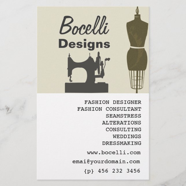 Crafty Ladies Seamstress Fashion Stylist Modern Flyer (Front)