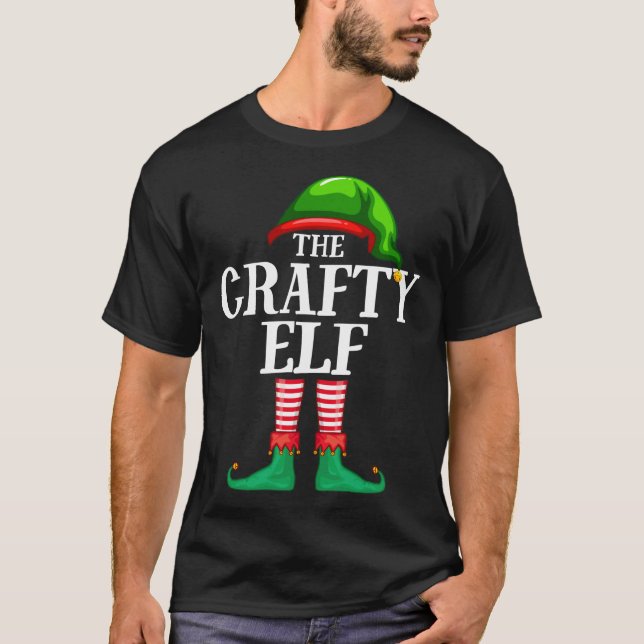 Crafty Matching Family Christmas Party Pajama T-Shirt (Front)