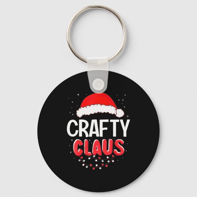 Crafty Santa Claus Christmas Matching Costume  Key Ring (Front)