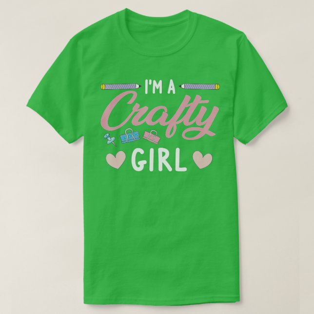 Crafty Scrapbooking Girl Book Lover  T-Shirt (Design Front)