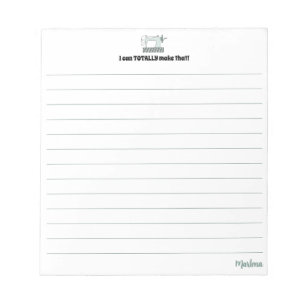 Crafty seamstress blue sewing machine magnetic  notepad