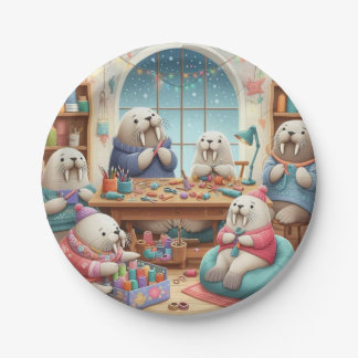 Crafty Walrus Birthday Bash Paper Plates