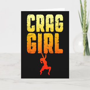 Crag Girl Rock Climbing Bouldering Funny Climber  Card
