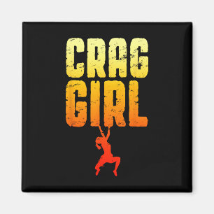 Crag Girl Rock Climbing Bouldering Funny Climber Magnet