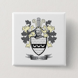 Craig Family Crest Coat of Arms 15 Cm Square Badge