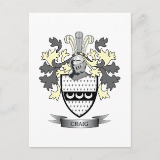 Craig Family Crest Coat of Arms Postcard