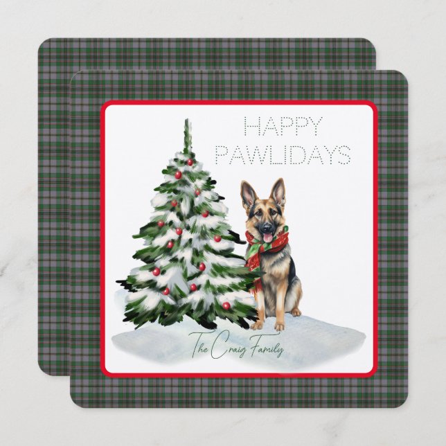 Craig Modern Tartan Happy Pawlidays Dog (Front/Back)