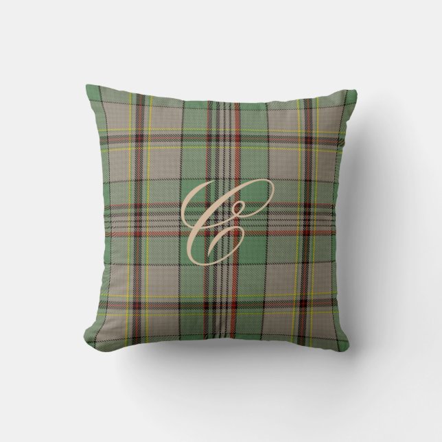 Craig Tartan Monogram Pillow (Front)