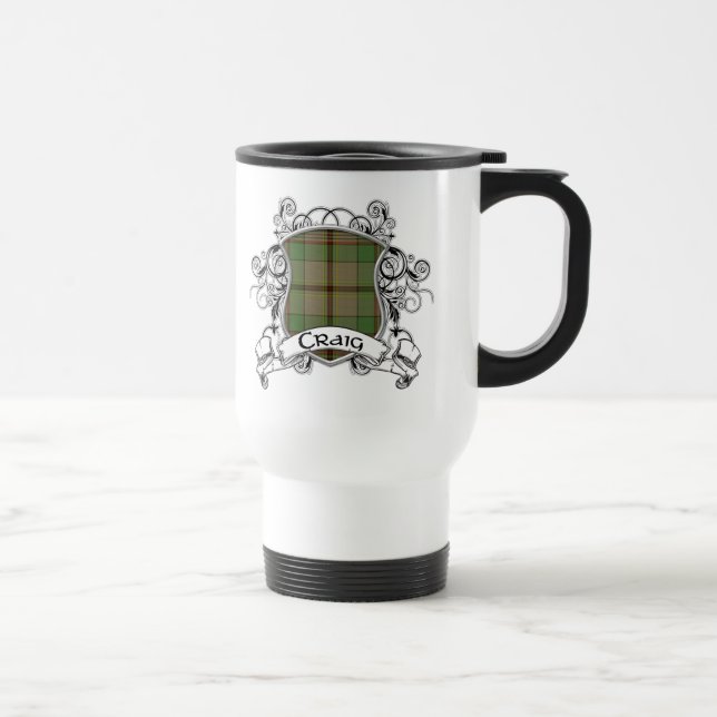 Craig Tartan Shield Travel Mug (Right)