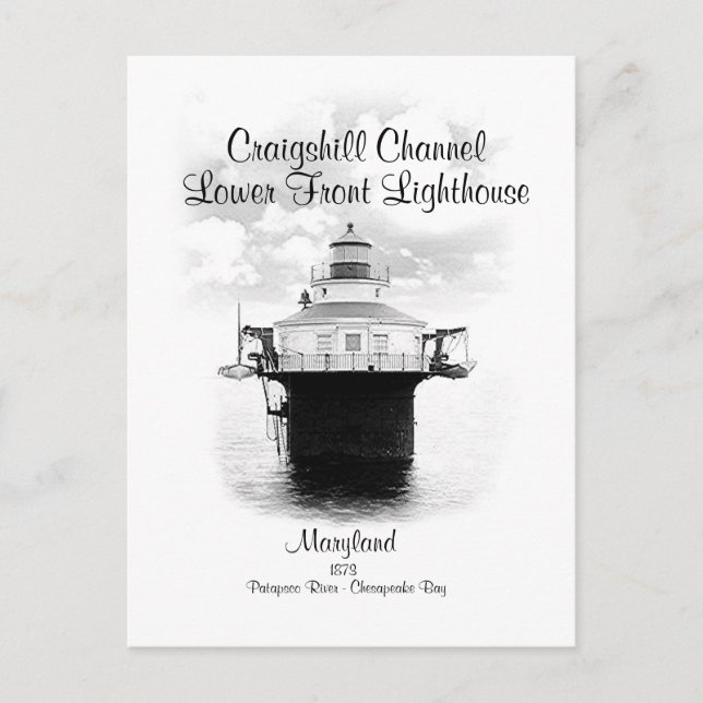 CRAIGSHILL CHANNEL LIGHHOUSE -  POSTCARD (Front)