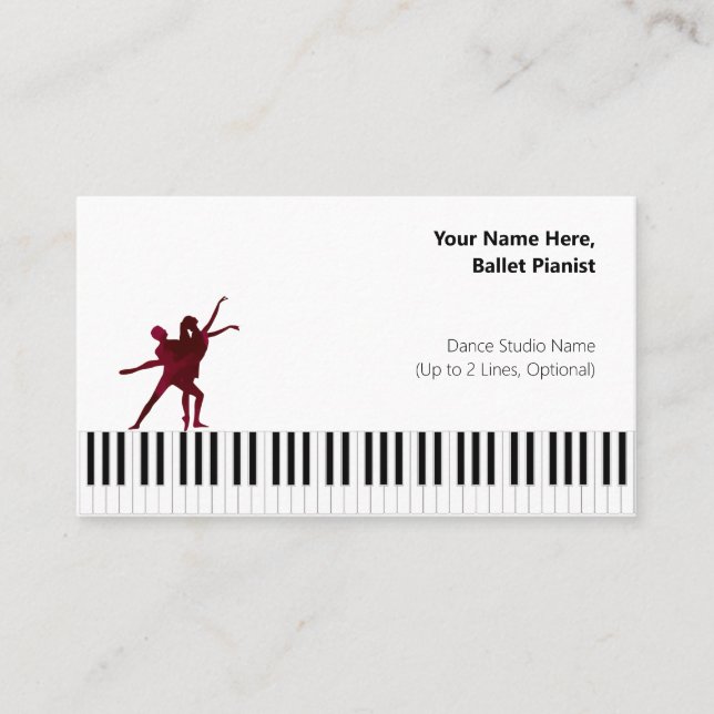 Cran. Reds I PDD White Ballet Pianist Business Card (Front)