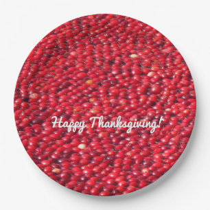 Cranberries Festive Red Paper Plate