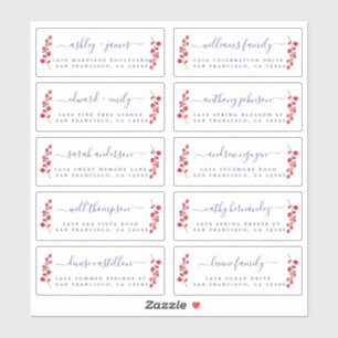 Cranberries Sprig Wedding Guest Address Labels