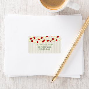 Cranberry and Popcorn Rustic Beadboard Christmas Label