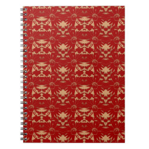 Cranberry and Toffee Cone Flower Pattern Notebook