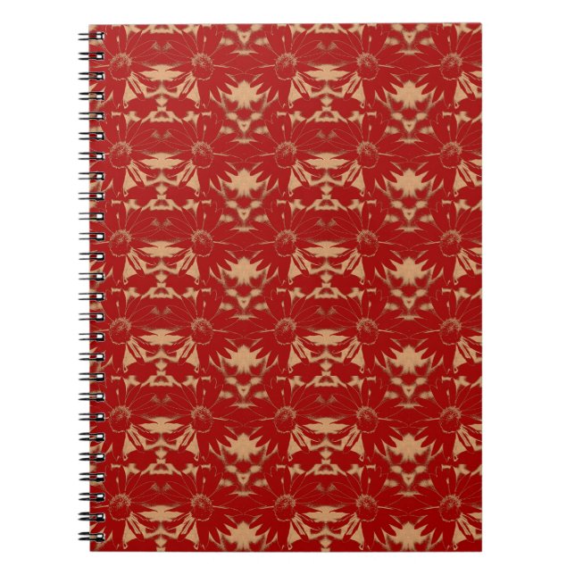 Cranberry and Toffee Cone Flower Pattern Notebook (Front)