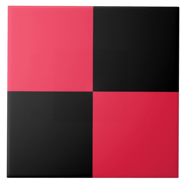 Cranberry Black Chequered Pattern Ceramic Tile (Front)