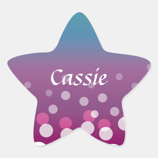 Cranberry-Blue Bubbles Star Sticker (Front)