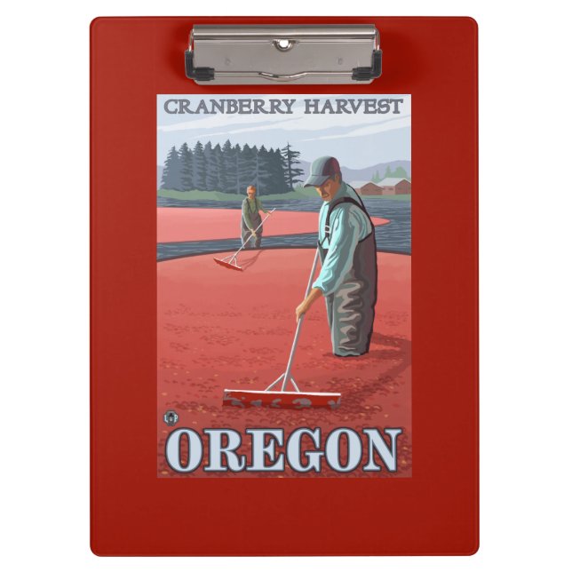 Cranberry Bogs Harvest Vintage Travel Poster Clipboard (Front)