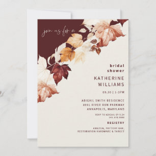 Cranberry Botanical Bridal Shower Invitation