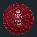 Cranberry Burgundy Keep Calm and Your Text Dartboard<br><div class="desc">Your personalized Keep Calm saying on a fine custom burgundy red accent color decor. A personalized Keep Calm style saying on a one of a kind gift. Humorous or whimsical try on your creative words on two editable lines of text. Remember to use CAPITAL letters for best results. Use the...</div>