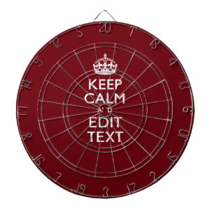 Cranberry Burgundy Keep Calm and Your Text Dartboard
