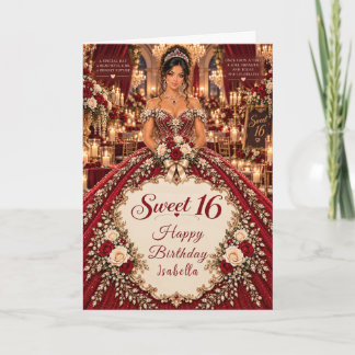 Cranberry & Champagne Sweet 16 Card