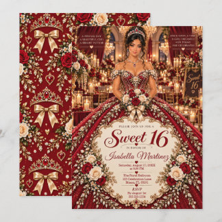 Cranberry & Champagne Sweet 16 Invitation