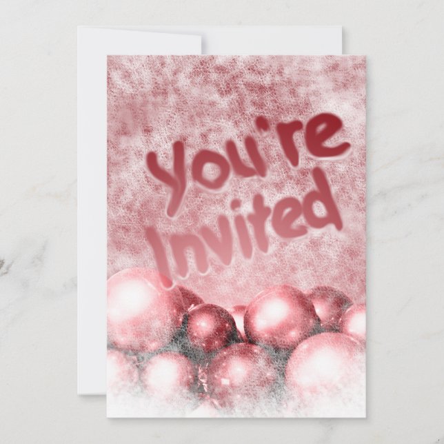 Cranberry Christmas Party Custom Invitations 2014 (Front)