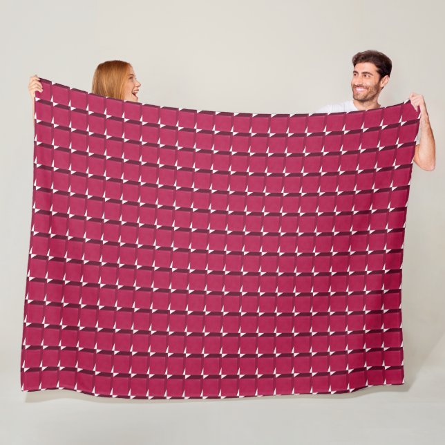 Cranberry Cubes Fleece Blanket (In Situ)