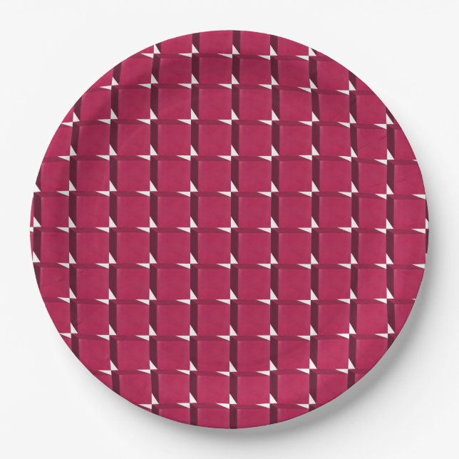 Cranberry Cubes Paper Plate (Front)