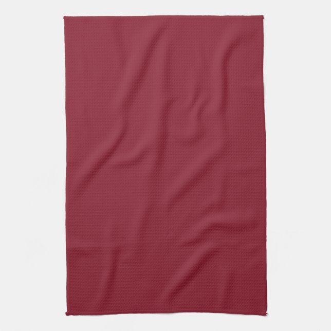 Cranberry Dark Red Solid Trend Colour Background Tea Towel (Vertical)