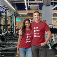 Cranberry Eat Sleep Gym Repeat Icon