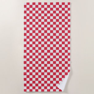 Cranberry fizz checkerboard pattern beach towel