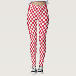 Cranberry fizz chequerboard pattern leggings