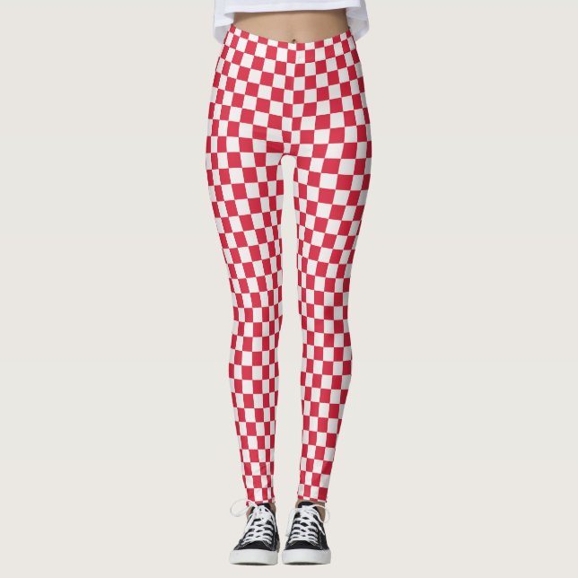 Cranberry fizz chequerboard pattern leggings (Front)