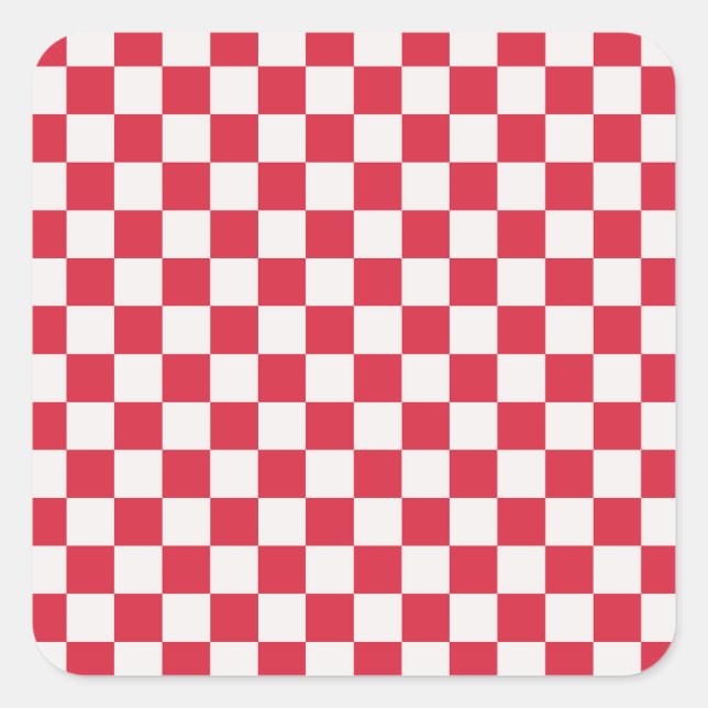 Cranberry fizz chequerboard pattern square sticker (Front)
